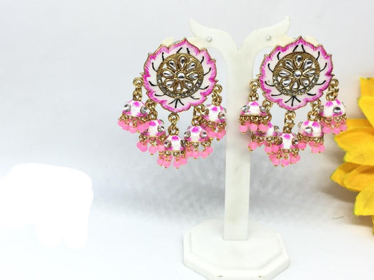 Tiyaani Kundan Earring Sku-5207 D2 - rchiecreation