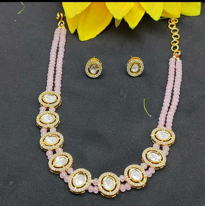 Tiyaani Kundan Necklace Set Sku-5859 C3 - rchiecreation