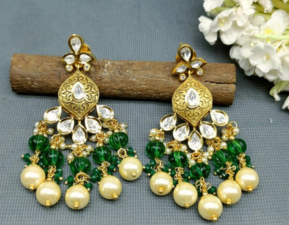 Tiyani Kundan Earring Sku-235 - rchiecreation