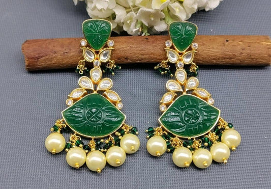 Tiyani Kundan Earring Sku-336 D2 - rchiecreation