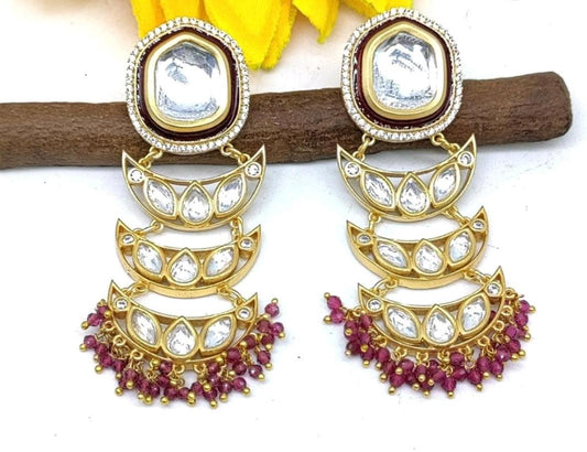 Tiyani Kundan Earring Sku-365 D2 - rchiecreation