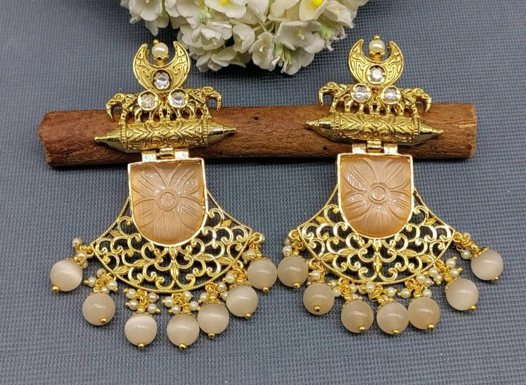 Tiyani Kundan Earring Sku-375 D2 - rchiecreation