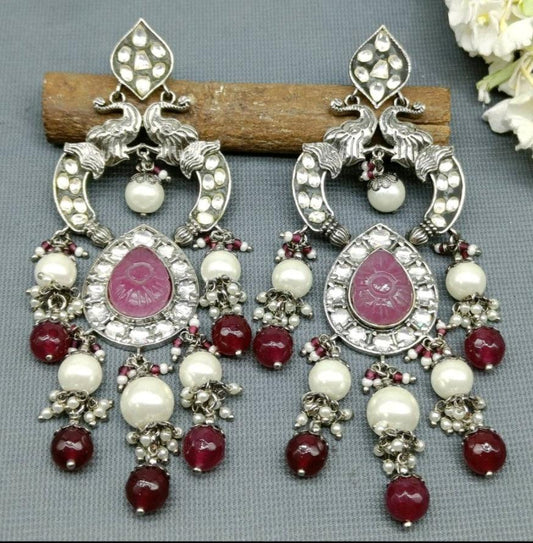 Tiyani Kundan Earring Sku-5180 D2 - rchiecreation