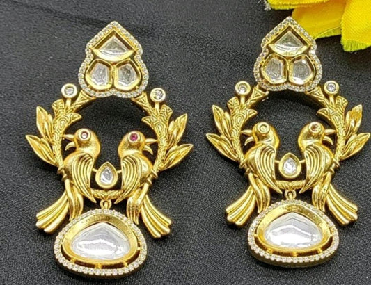 Tiyani Kundan Earring Sku-535 D2 - rchiecreation