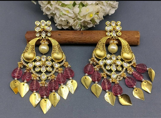 Tiyani Kundan Earring Sku-591 D2 - rchiecreation