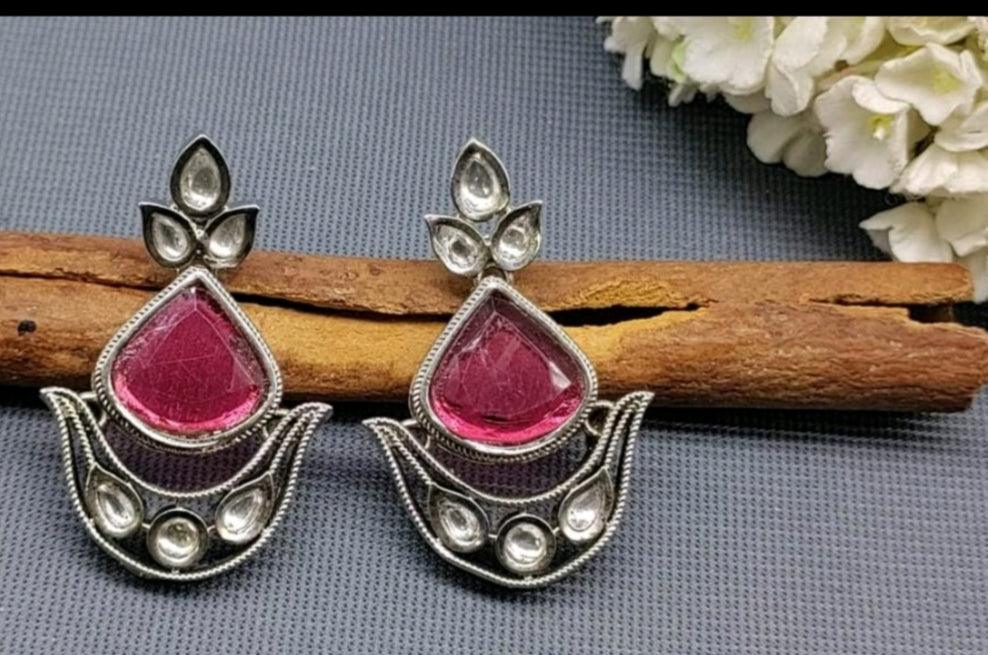 Tiyani Kundan Earring Sku-739 D2 - rchiecreation
