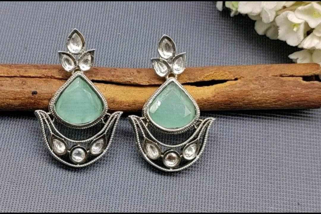 Tiyani Kundan Earring Sku-739 D2 - rchiecreation