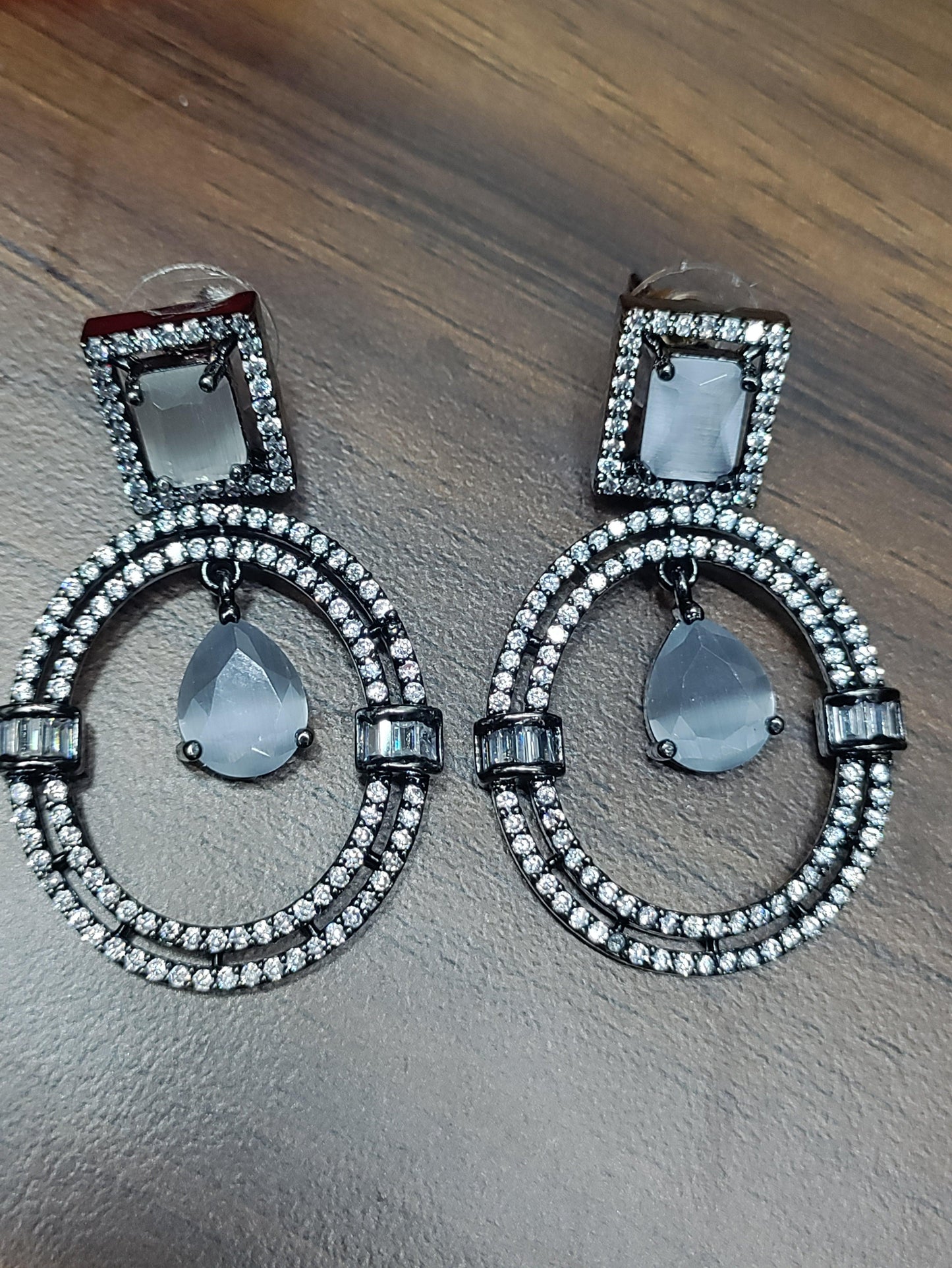 Victorian American Diamond Earring Sku-820 C1 - rchiecreation