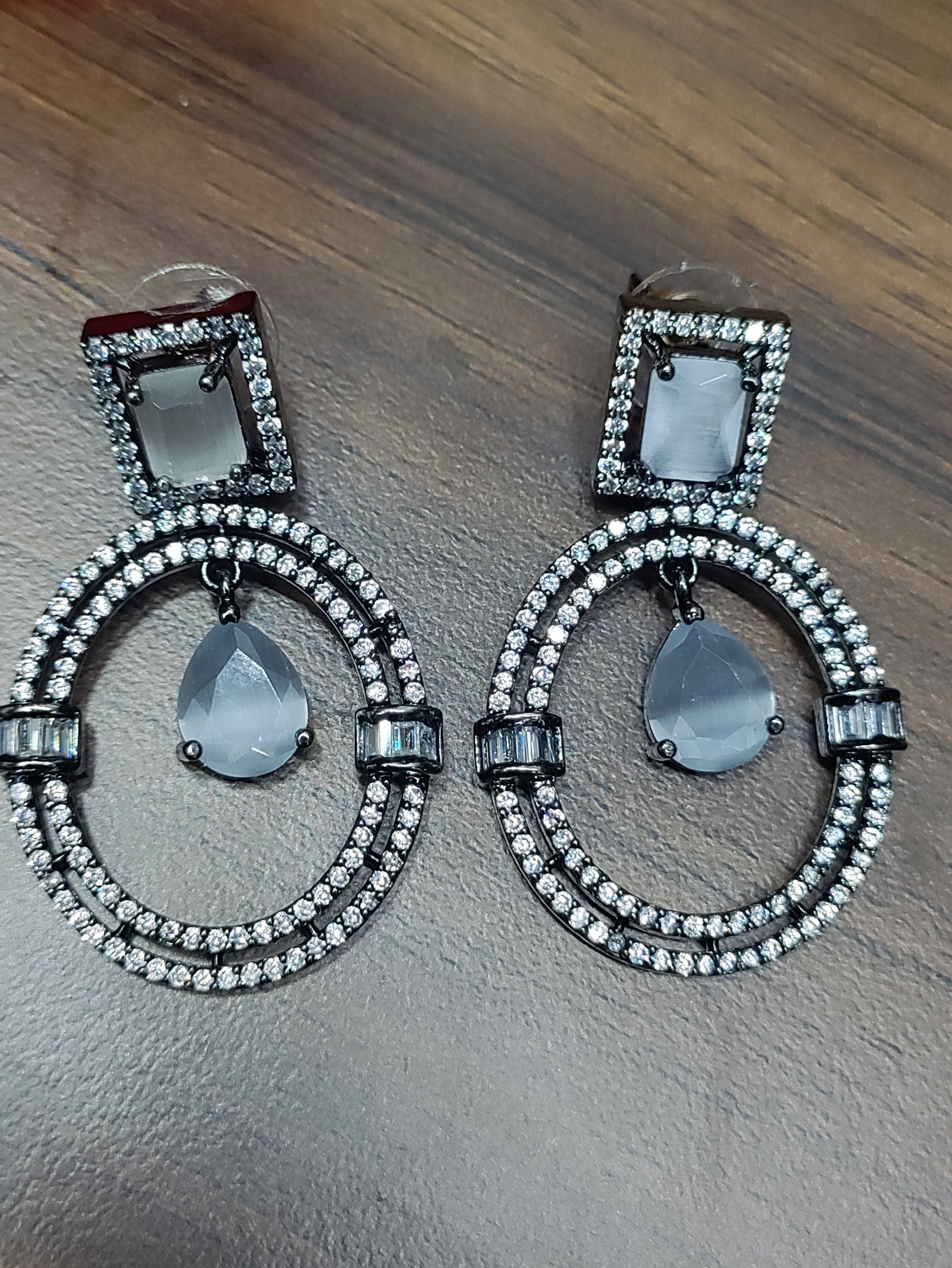 Victorian American Diamond Earring Sku-820 C1 - rchiecreation