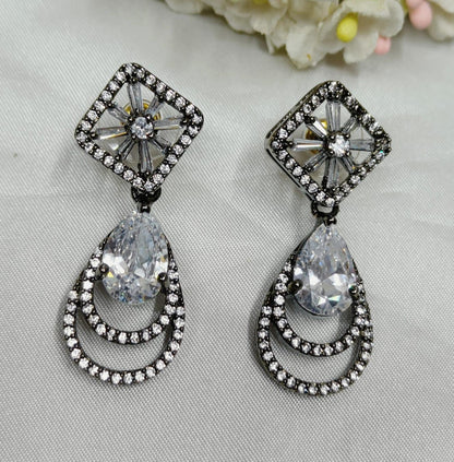 Victorian American Diamond Earrings Sku-821 - rchiecreation