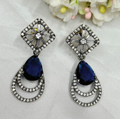 Victorian American Diamond Earrings Sku-821 - rchiecreation