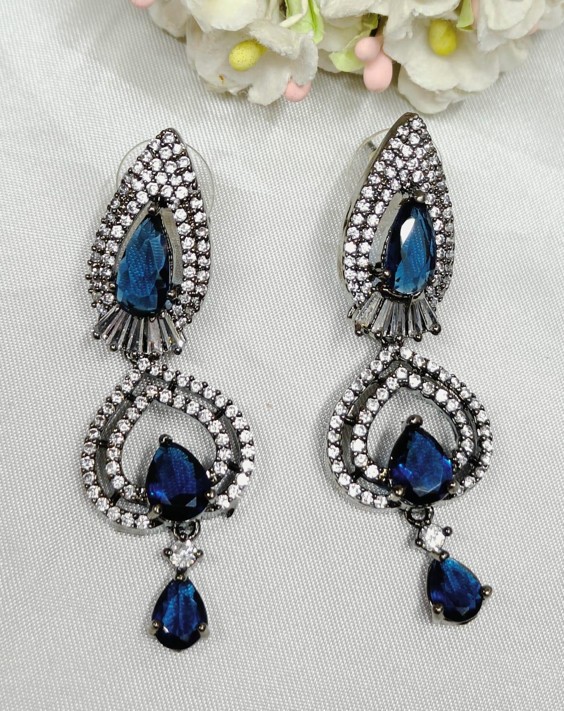 Victorian American Diamond Earrings Sku-822 C1 - rchiecreation