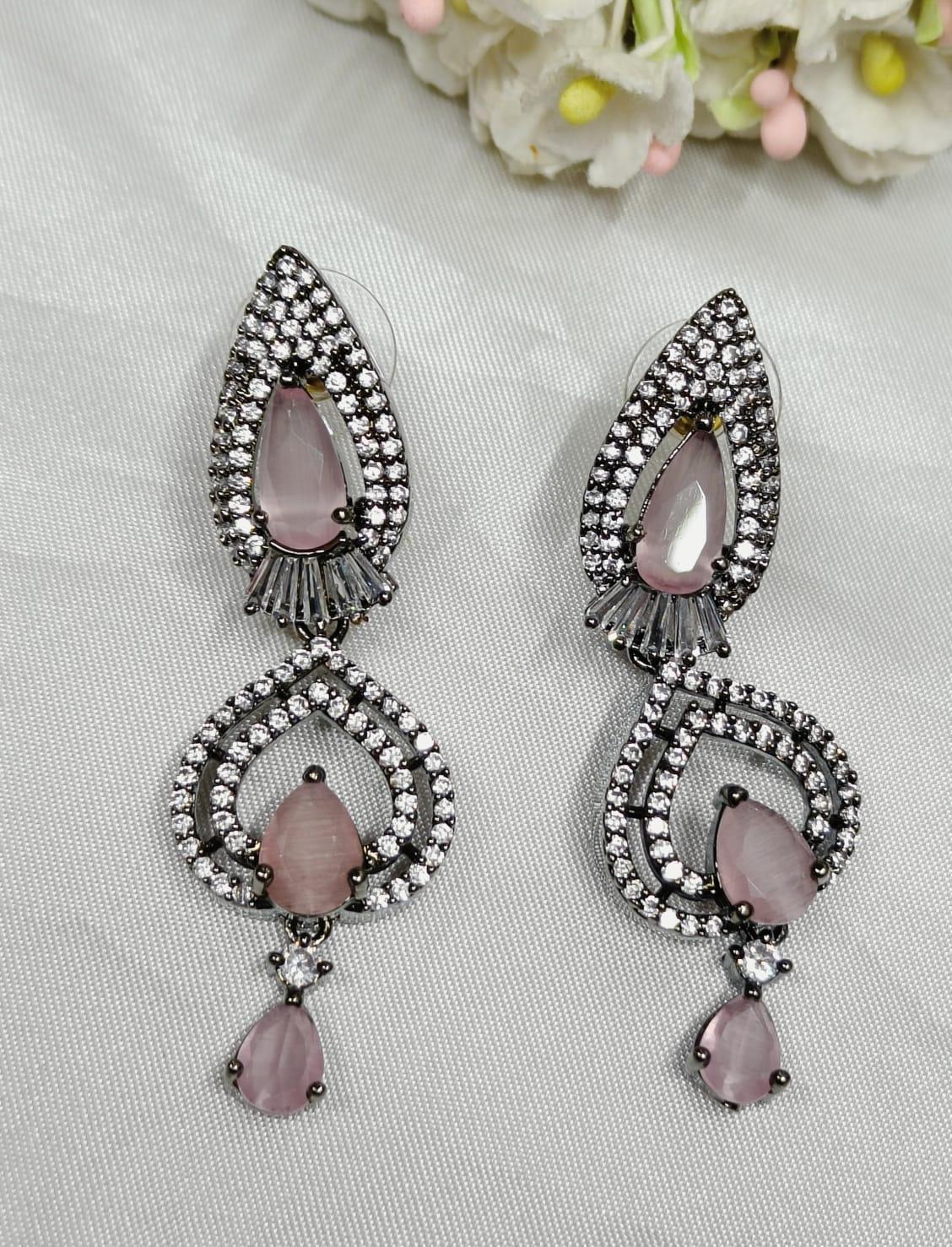 Victorian American Diamond Earrings Sku-822 C1 - rchiecreation
