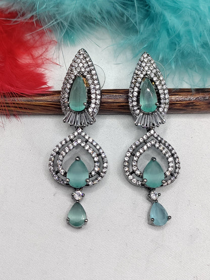 Victorian American Diamond Earrings Sku-822 C1 - rchiecreation