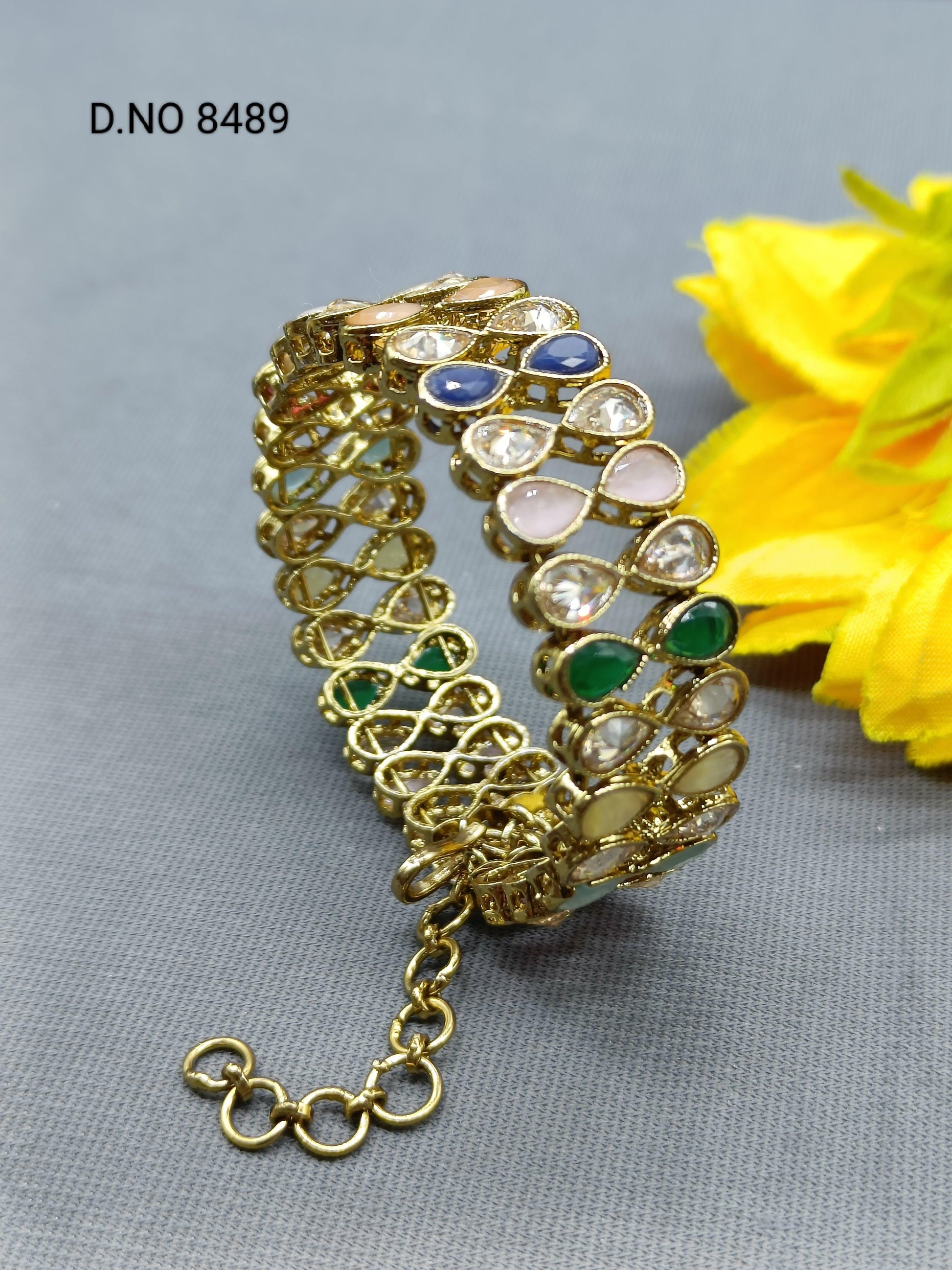 Women Polki Bracelet Sku 8489 E2 - rchiecreation